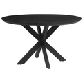 Table à manger ronde en chêne Swiss Edge noir