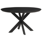 Table à manger ronde en chêne Swiss Edge noir