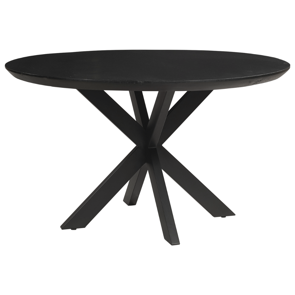 Eettafel Rond Eikenhout Swiss Edge Zwart