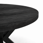 Couchtisch rund Mangoholz Schwarz - 80 cm ø