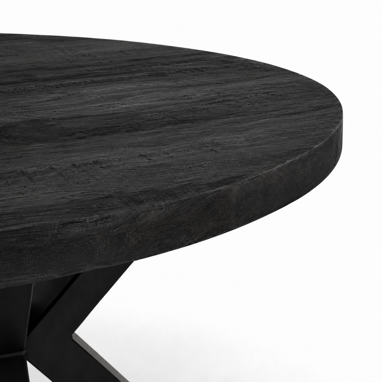 Salontafel Rond Mangohout Zwart - 80 cm ø