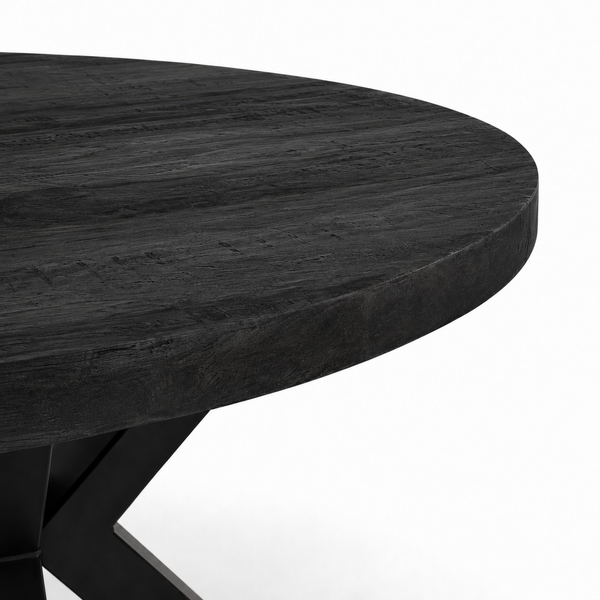 Salontafel Rond Mangohout Zwart - 80 cm ø