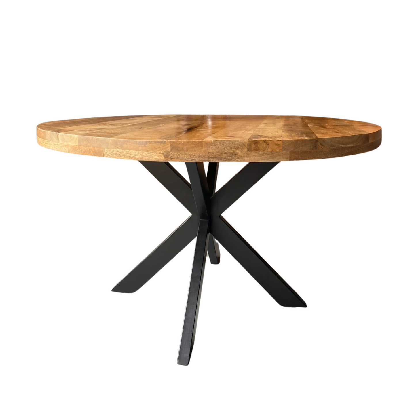 Mangohout Tafel Edwin Rond Naturel