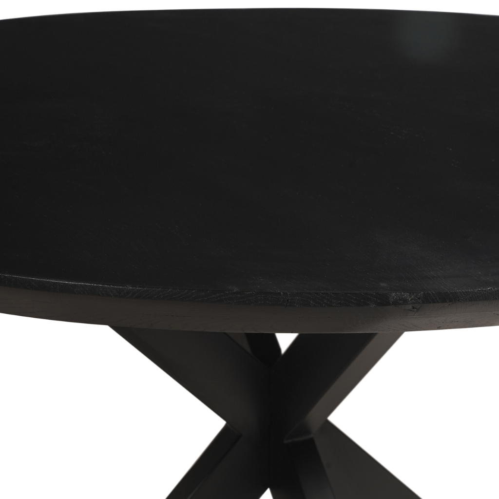 Eettafel Rond Eikenhout Swiss Edge Zwart