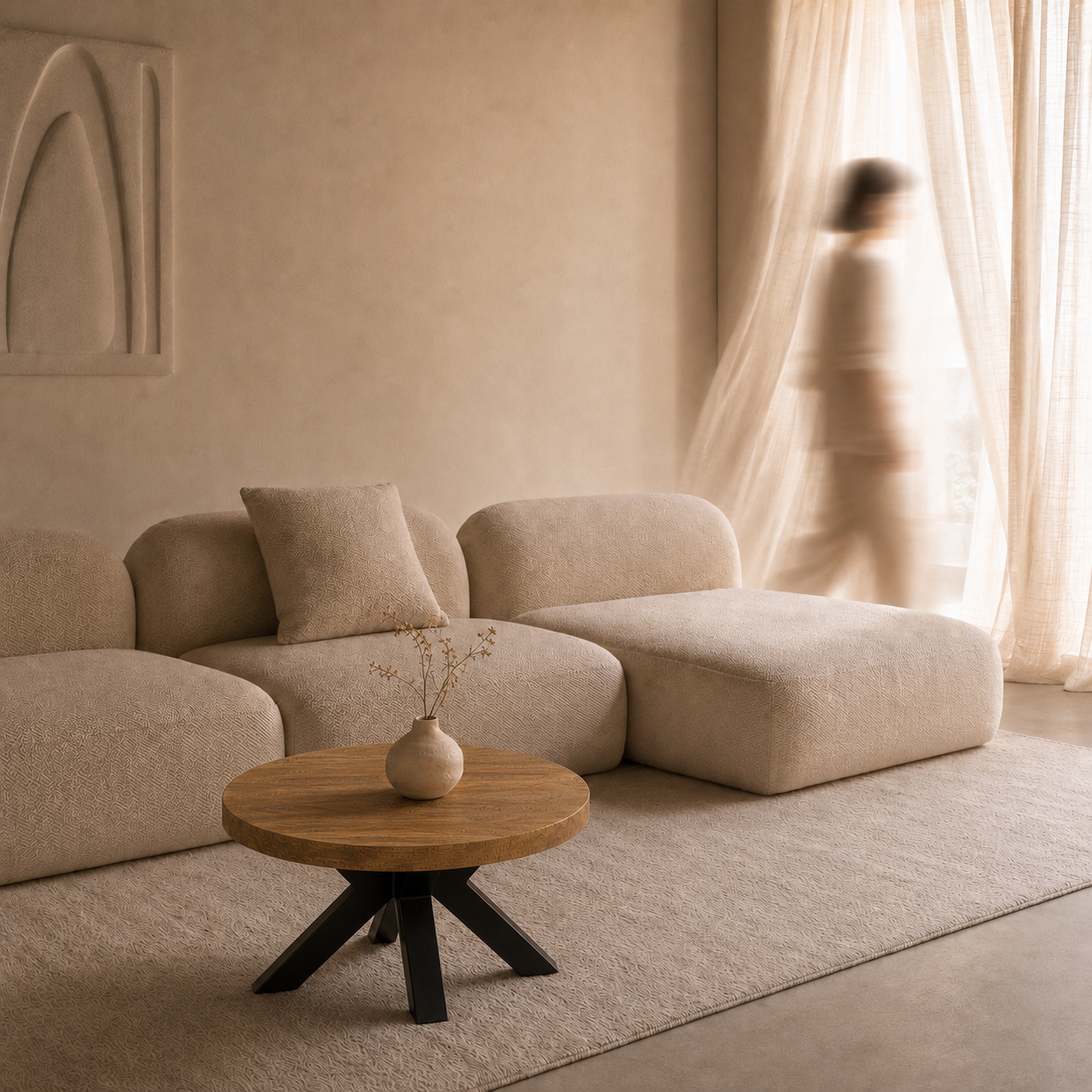 Salontafel Rond Mangohout Naturel - 80 cm ø