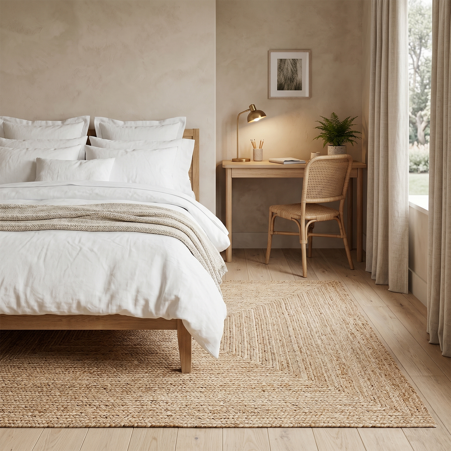 Rechthoek Jute Rug Naturel - 230 x 160 cm