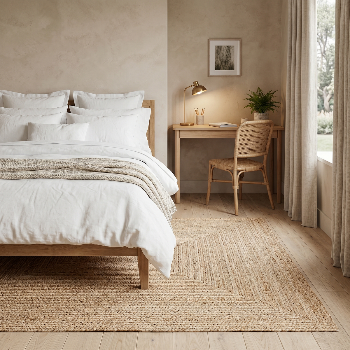 Rechthoek Jute Rug Naturel