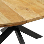 Tafel Uitschuifbaar Rond Ovaal Mangohout Naturel - 120 cm ø