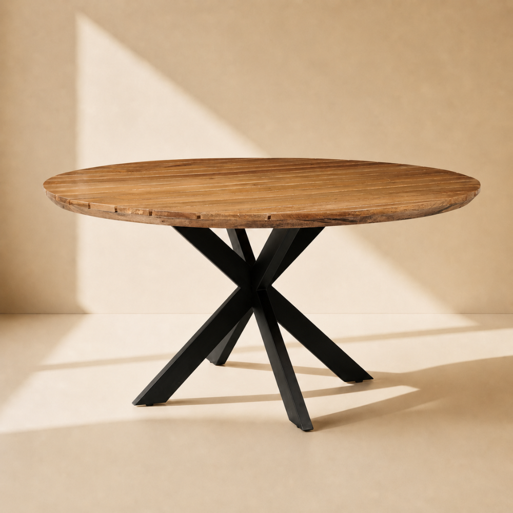 Tuintafel Rond Mangohout Swiss Edge Naturel