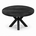 Couchtisch rund Mangoholz Schwarz - 80 cm ø