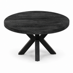 Couchtisch rund Mangoholz Schwarz - 80 cm ø