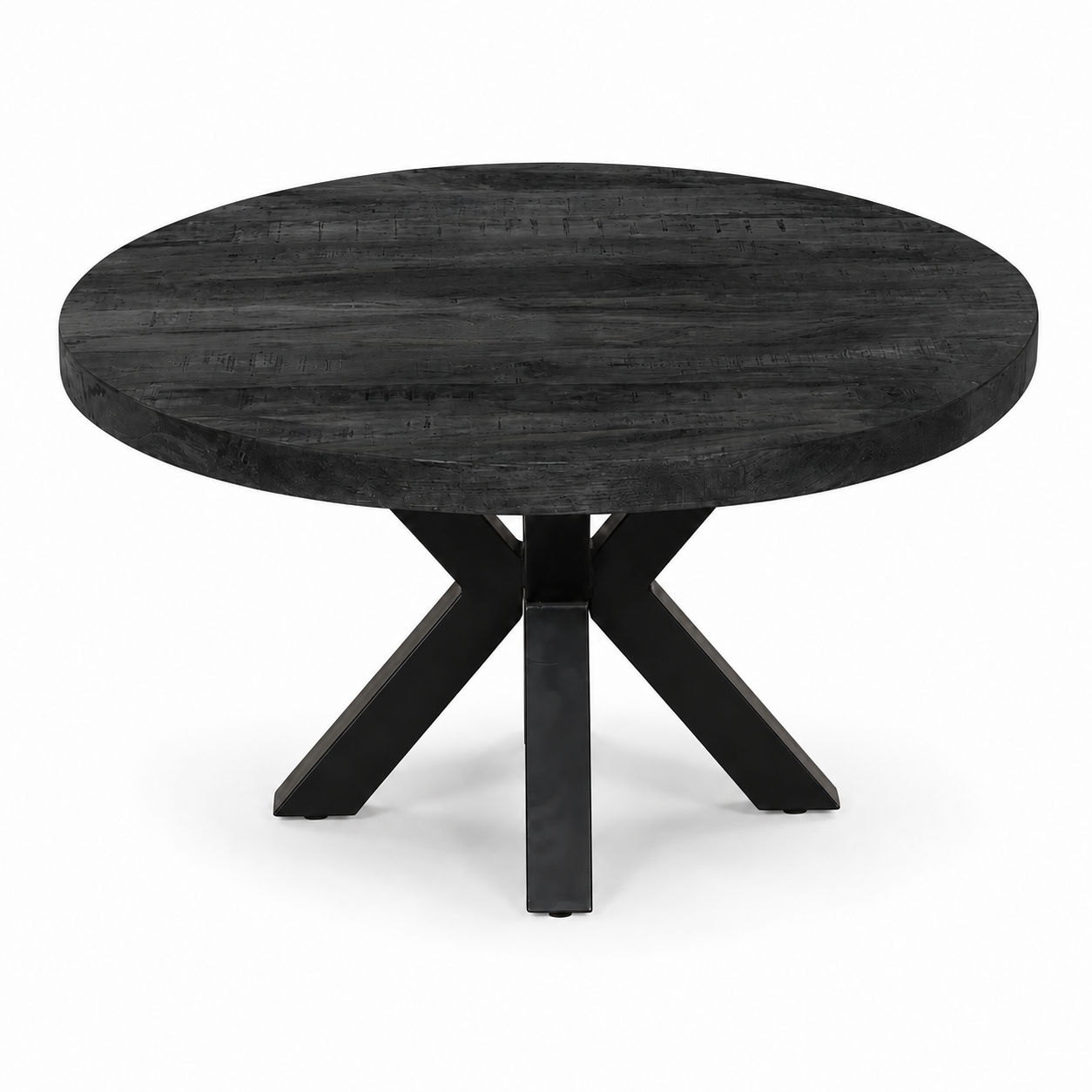 Salontafel Rond Mangohout Zwart - 80 cm ø