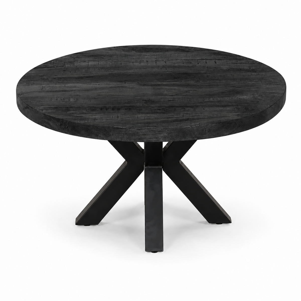 Salontafel Rond Mangohout Zwart - 80 cm ø