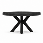 Couchtisch rund Mangoholz Schwarz - 80 cm ø