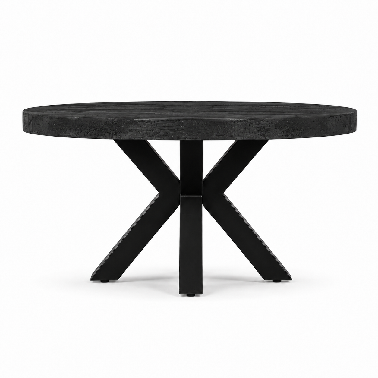 Salontafel Rond Mangohout Zwart - 80 cm ø