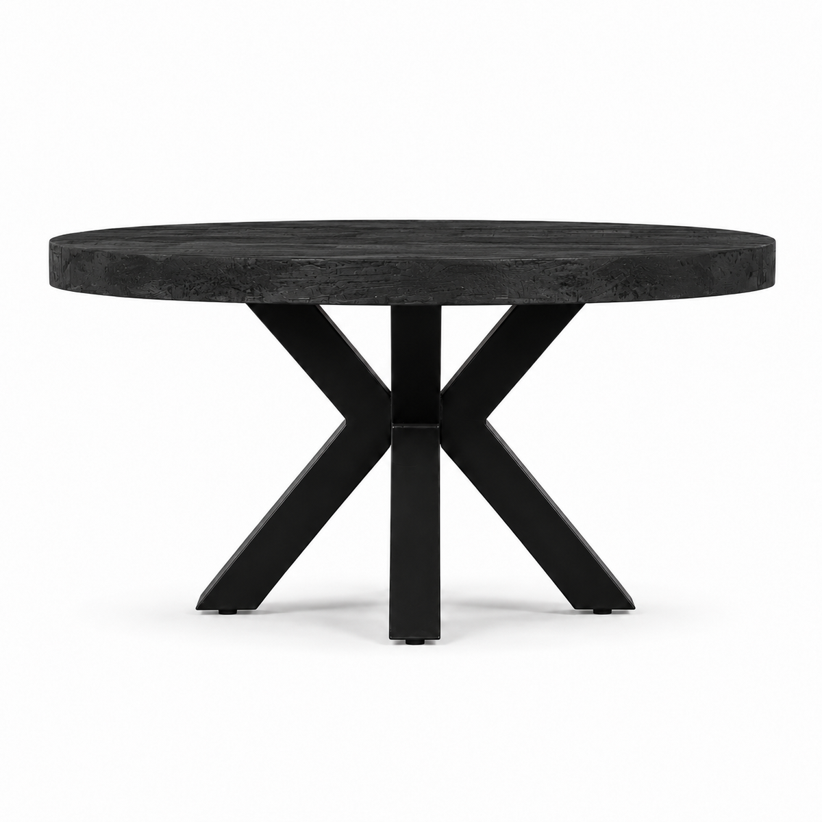 Salontafel Rond Mangohout Zwart - 80 cm ø