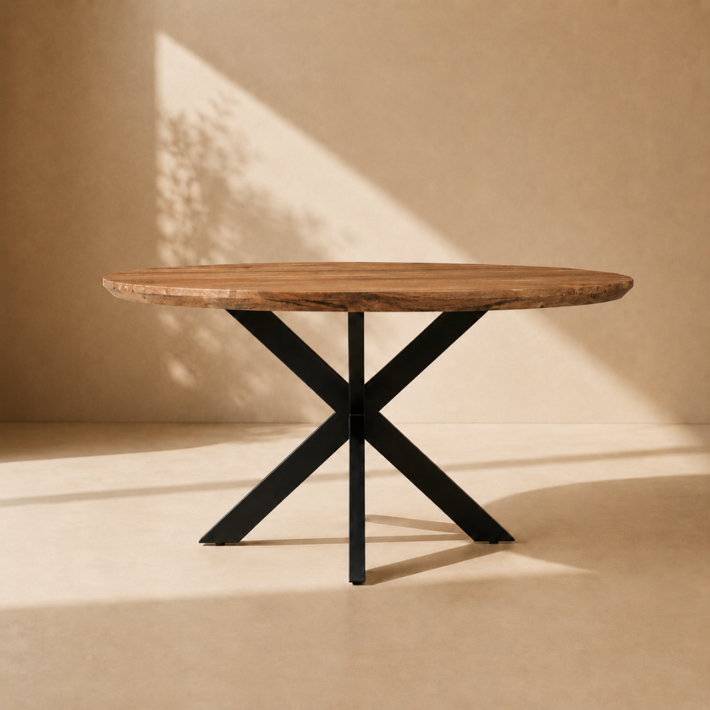 Tuintafel Rond Mangohout Swiss Edge Naturel