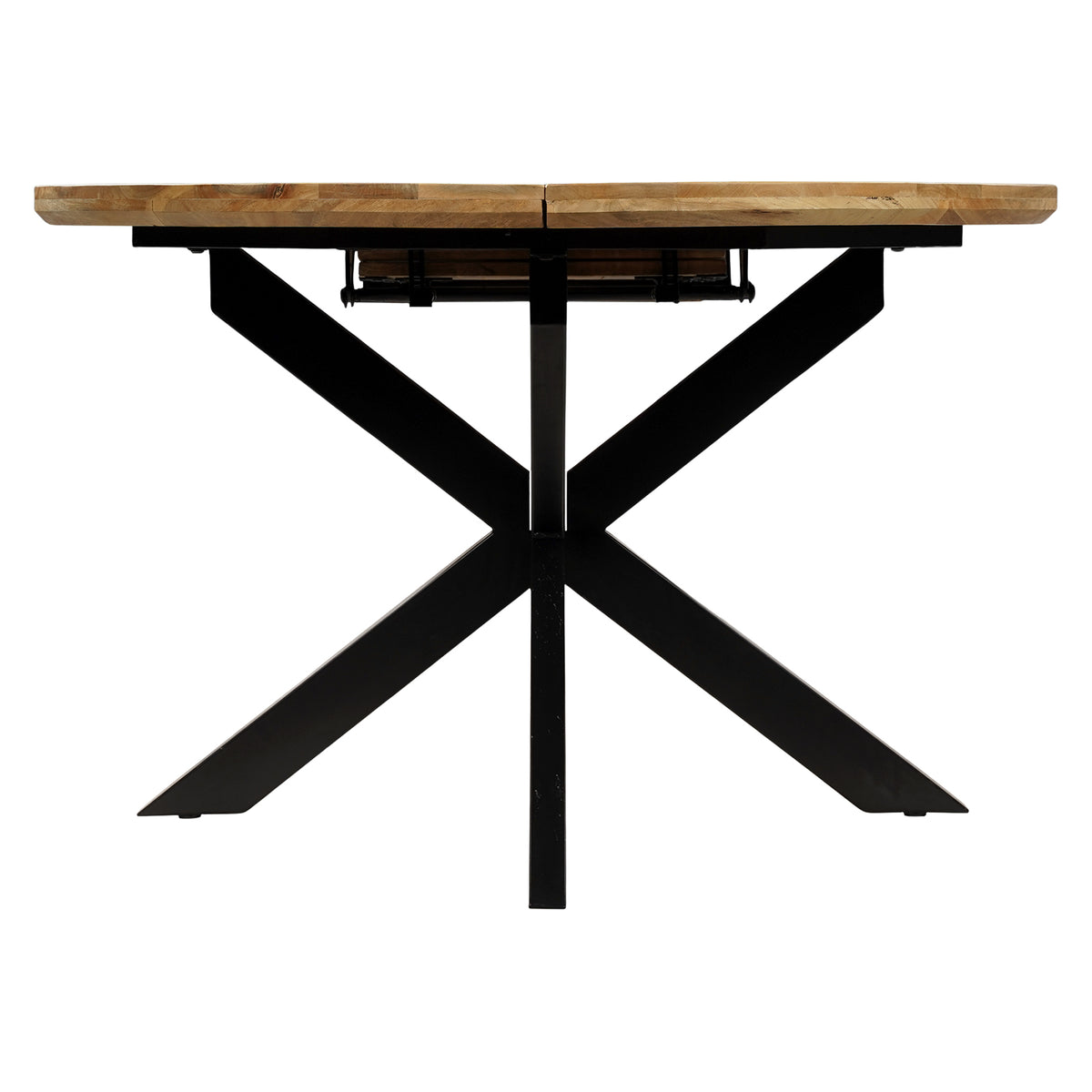 Tafel Uitschuifbaar Rond Ovaal Mangohout Naturel - 120 cm ø