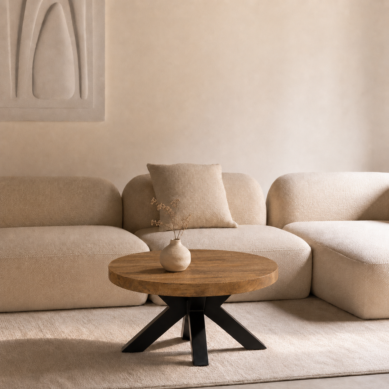 Salontafel Rond Mangohout Naturel - 80 cm ø