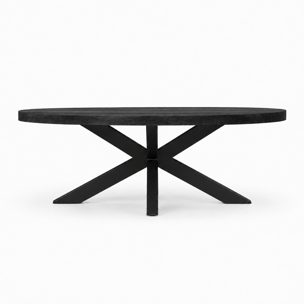 Salontafel Ovaal Mangohout Zwart - 110 x 55 cm