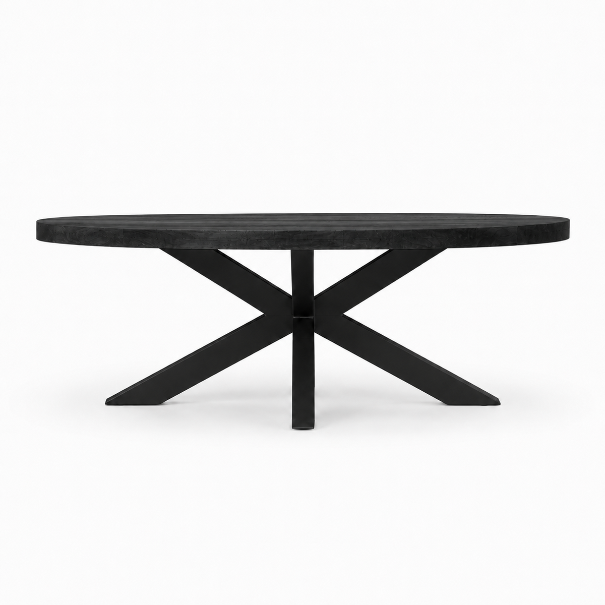 Salontafel Ovaal Mangohout Zwart - 110 x 55 cm