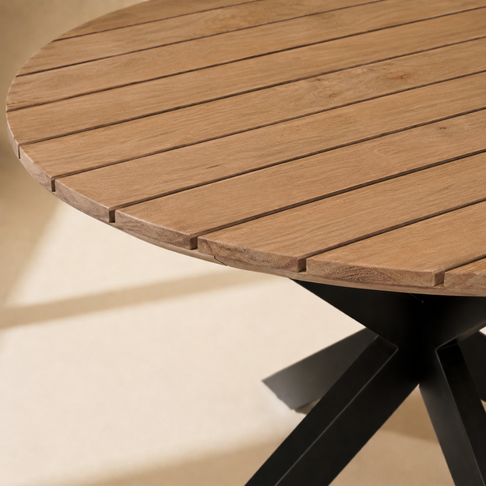 Tuintafel Rond Mangohout Swiss Edge Naturel