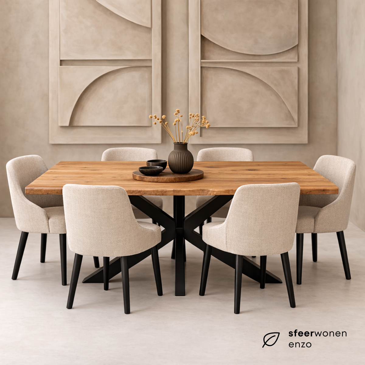 Eettafel Rechthoek Live Edge Mangohout Naturel