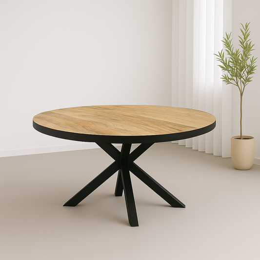 Mangohout Tafel Edwin Rond Naturel BB