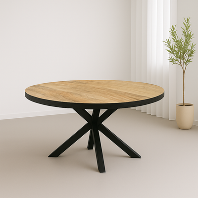 Mangohout Tafel Edwin Rond Naturel BB