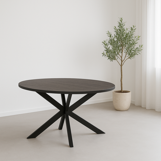 Mangohout Tafel Edwin Rond Zwart