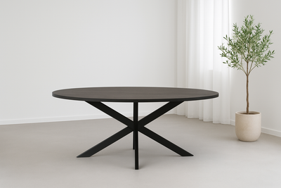 Mangohout Tafel Milo Ovaal Zwart