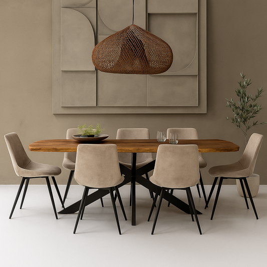 Mangohout Tafel Edge Rechthoekig Naturel