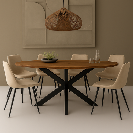 Mangohout Tafel Milo Ovaal Naturel
