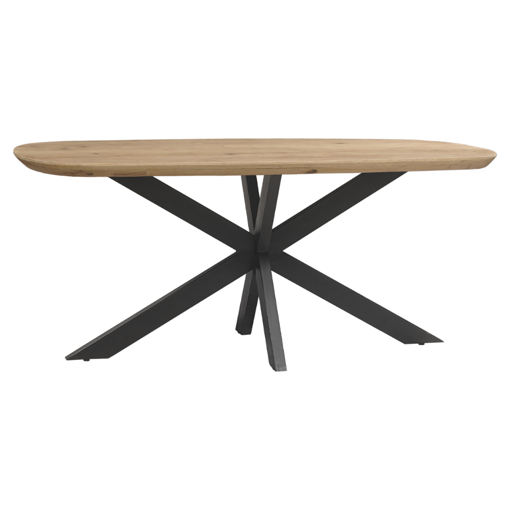 Eettafel Deens Ovaal Eikenhout Swiss Edge Naturel