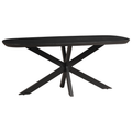 Esstisch dänisch oval Eiche Swiss Edge Schwarz