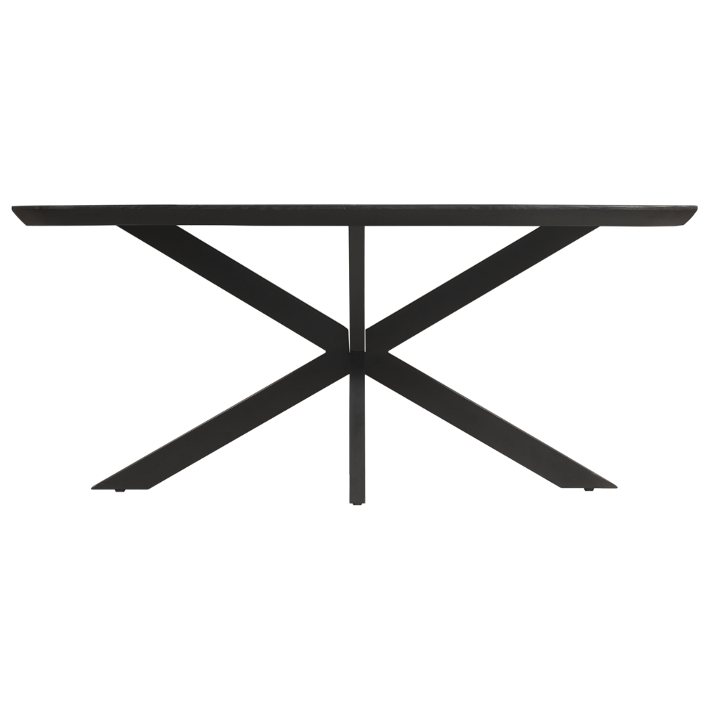 Eettafel Deens Ovaal Eikenhout Swiss Edge Zwart