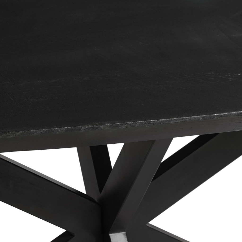 Eettafel Deens Ovaal Eikenhout Swiss Edge Zwart