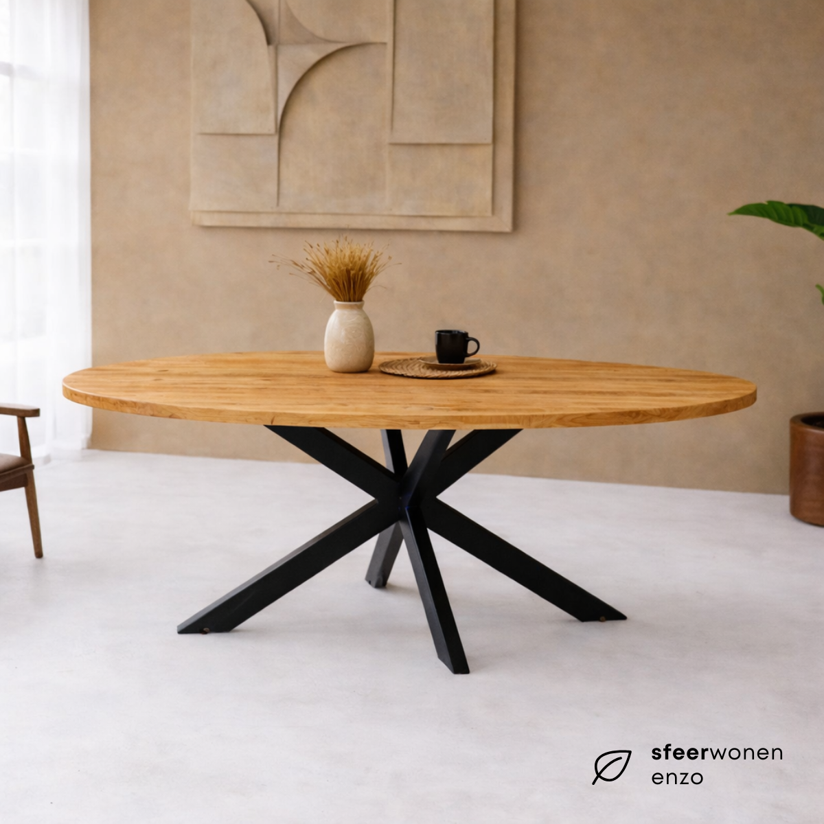 Eettafel Ovaal Milo Mangohout Naturel