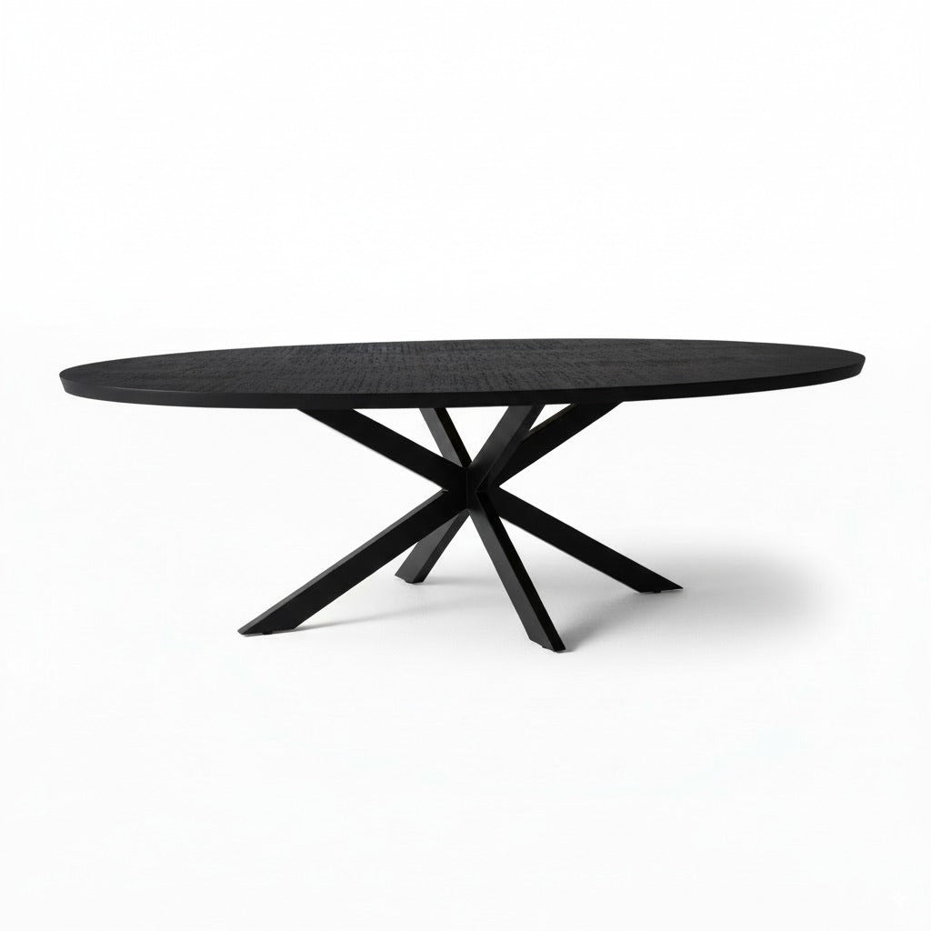 Eettafel Ovaal Milo Mangohout Zwart