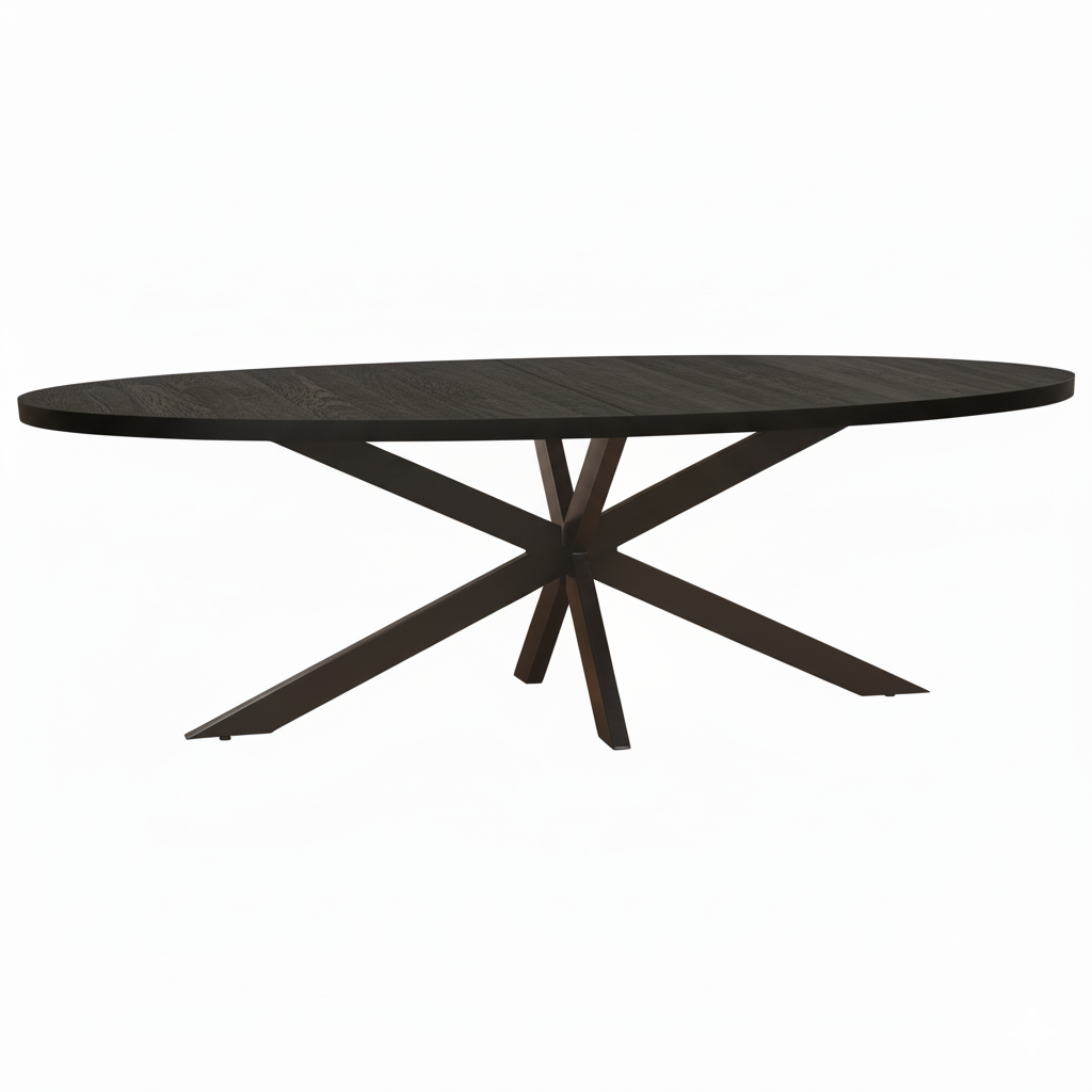 Eettafel Ovaal Milo Mangohout Zwart