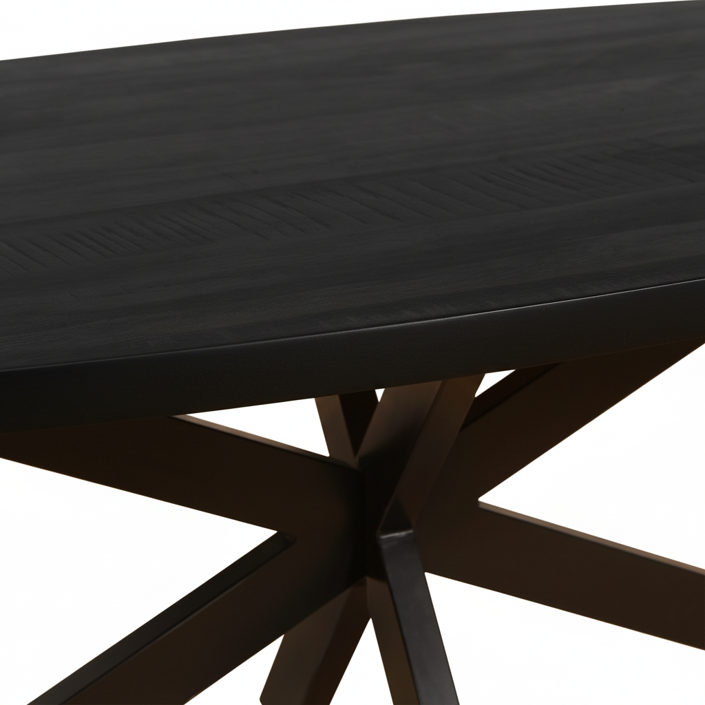 Eettafel Ovaal Milo Mangohout Zwart