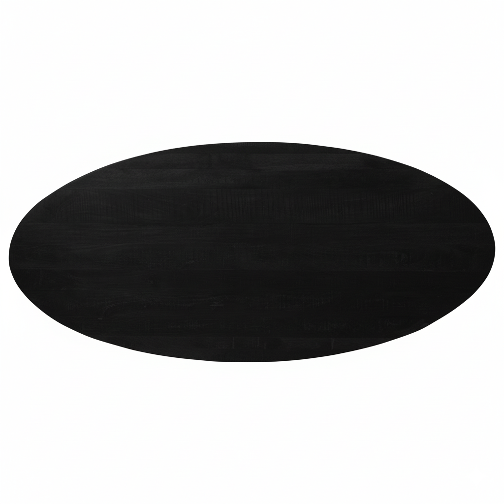 Tafelblad Ovaal Mangohout Zwart