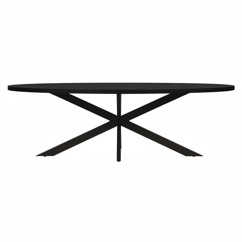 Eettafel Ovaal Milo Mangohout Zwart