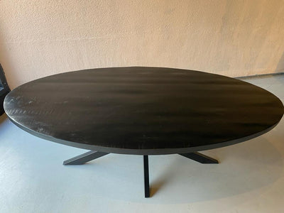 Eettafel ovaal – mango hout – 240 cm Zwart