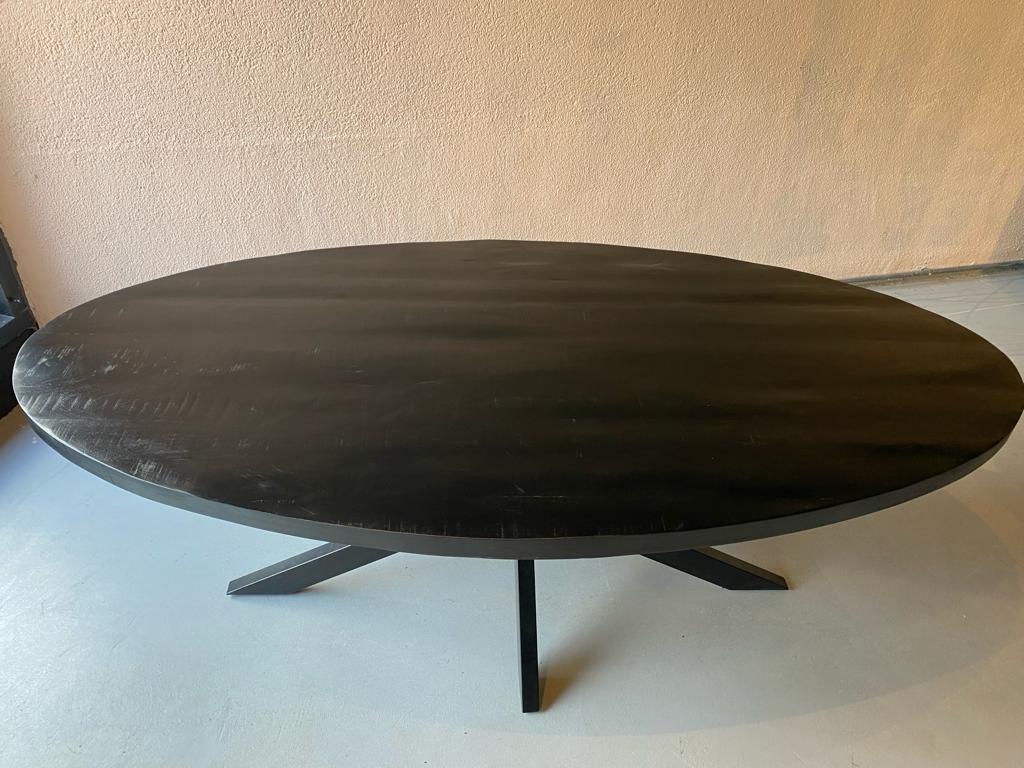 Eettafel ovaal – mango hout – 180 cm Zwart