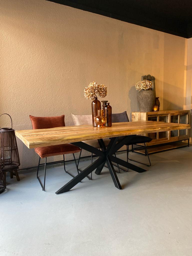 Eettafel Rechthoek 220x100 cm mangohout NATUREL