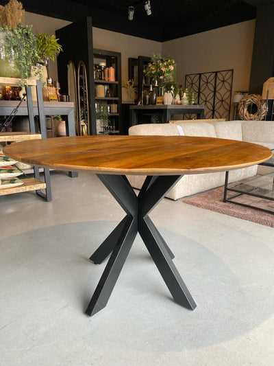 Eettafel Swiss Edge 100 cm mangohout NATUREL