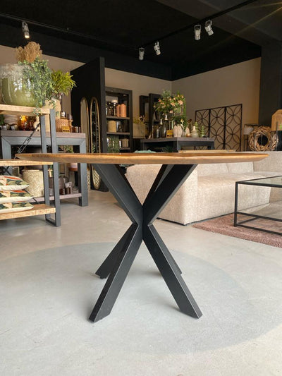 Eettafel Swiss Edge 100 cm mangohout NATUREL