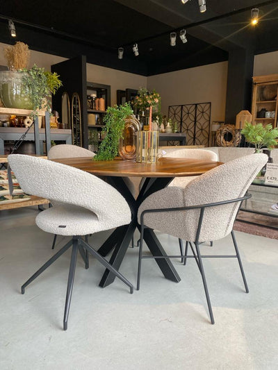 Eettafel Swiss Edge 100 cm mangohout NATUREL