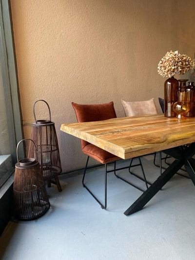 Eettafel Rechthoek 220x100 cm mangohout NATUREL